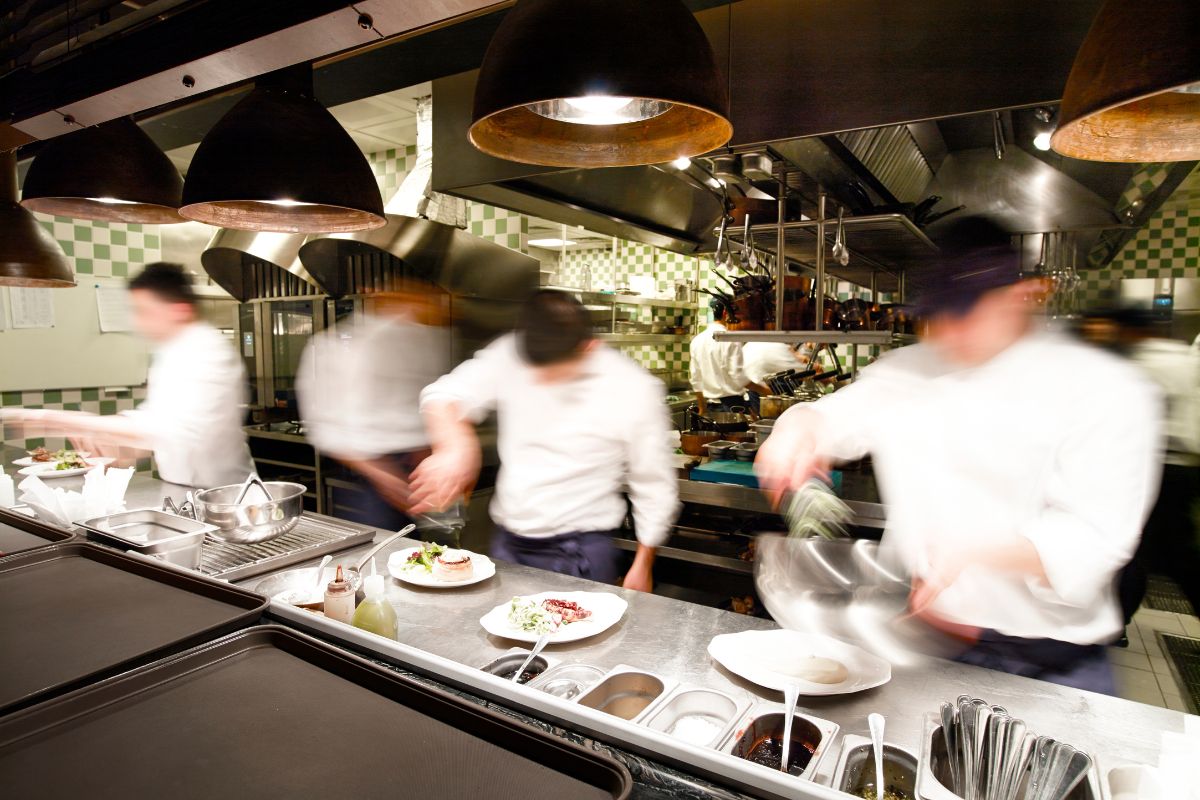 stress in hospitality - busy commercial kitchen