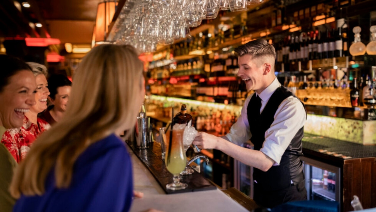 smiling bartender