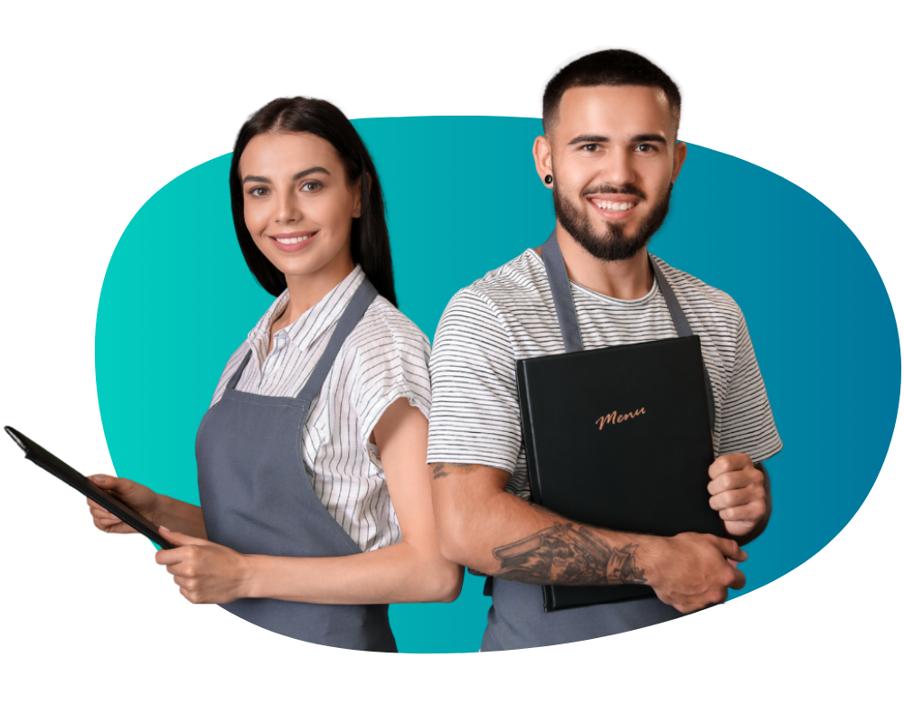 smiling restaurant staff